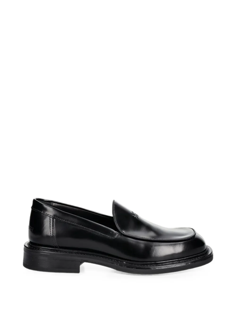 Filling Pieces logo-plaque square-toe loafers - Nero
