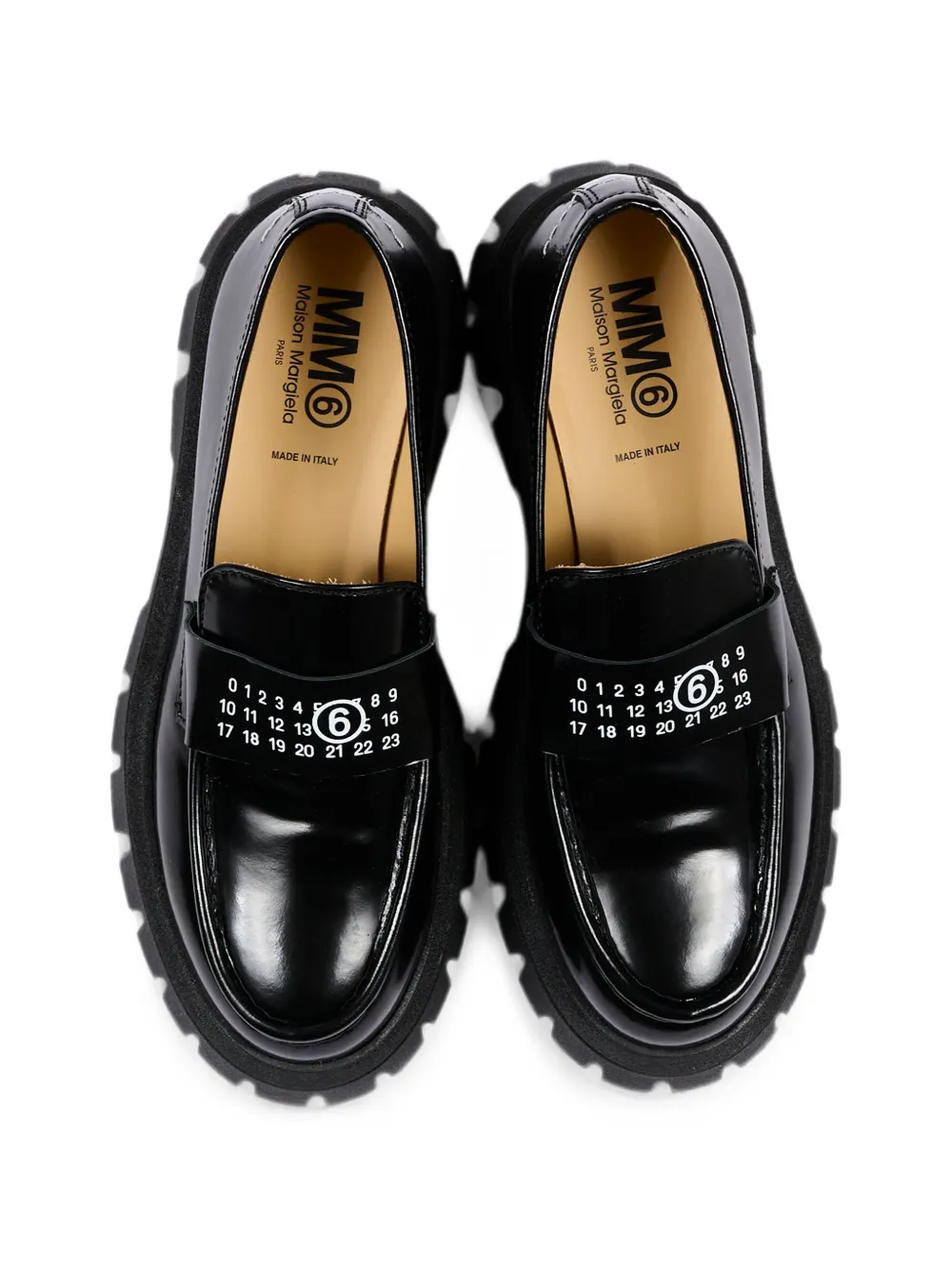 MM6 Maison Margiela Kids logo-print loafers Zwart