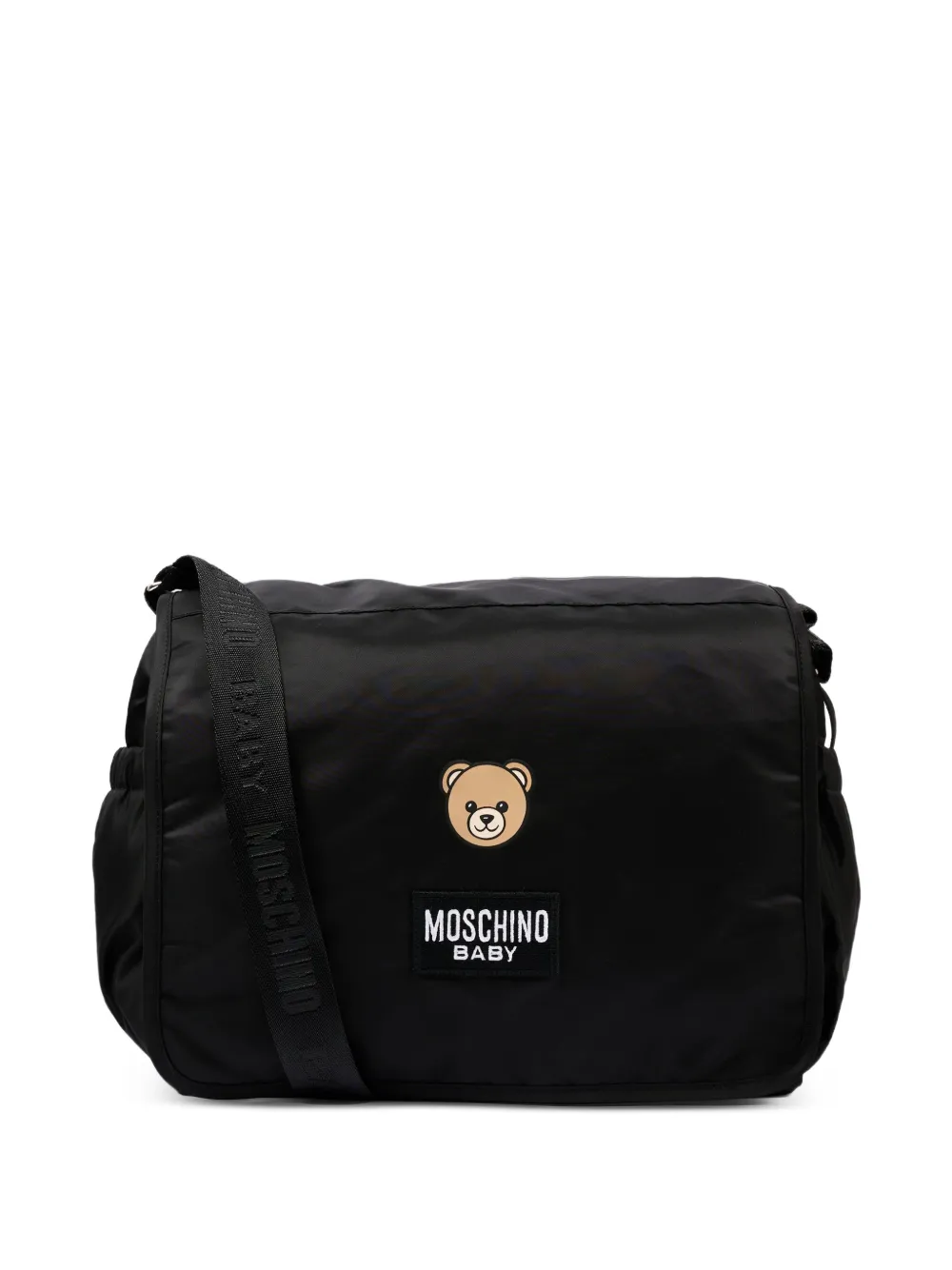 Moschino Kids logo-patch changing bag - Nero