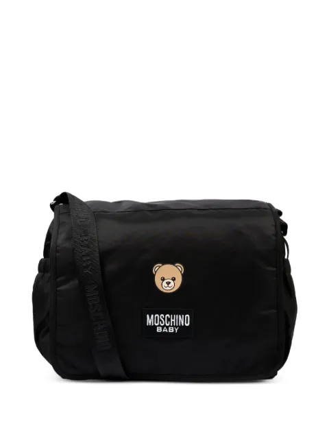 Moschino Kids bolso cambiador con parche del logo