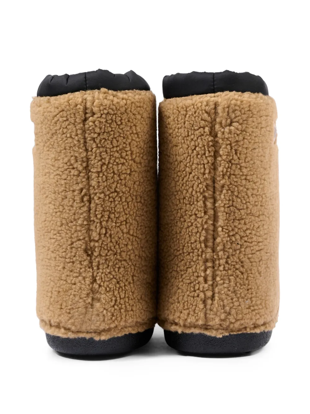 Moschino Kids logo-patch faux-shearling boots Beige