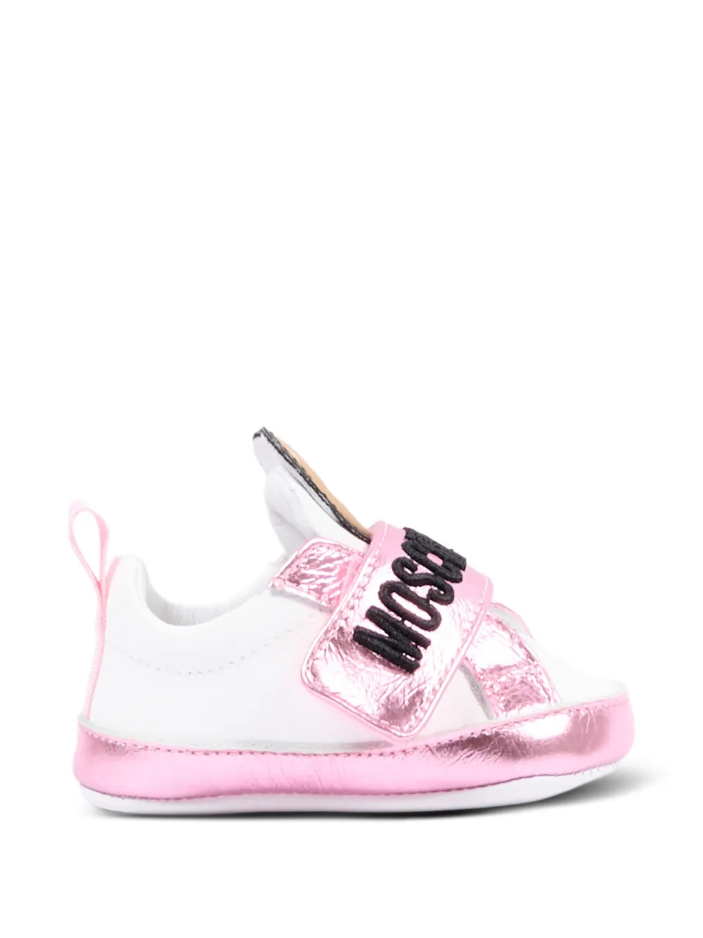 Moschino Kids logo touch-strap sneakers Wit