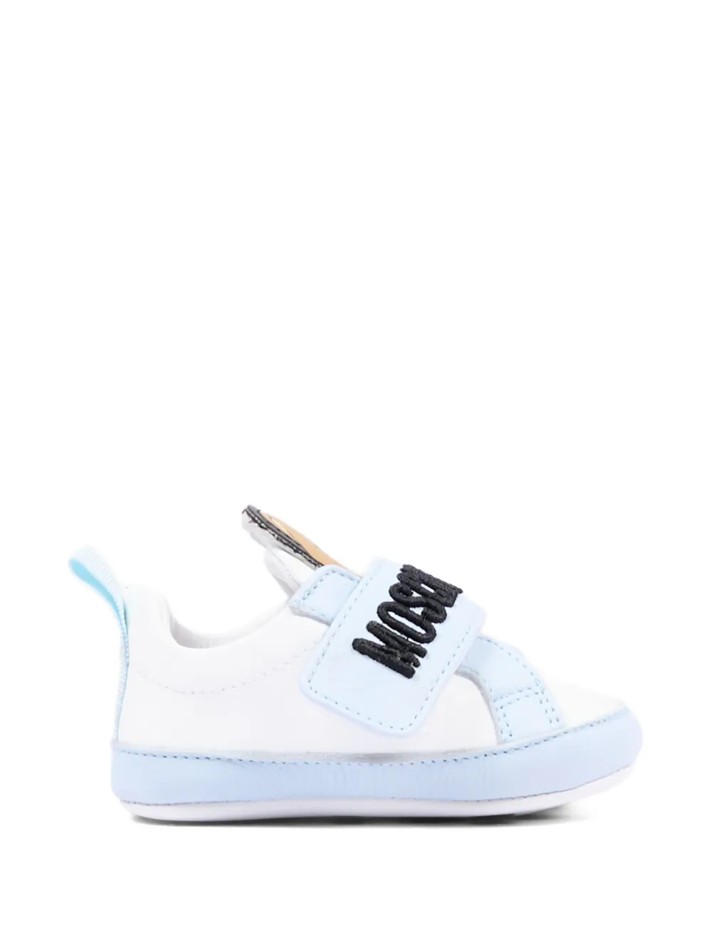 Moschino Kids logo touch-strap sneakers Wit