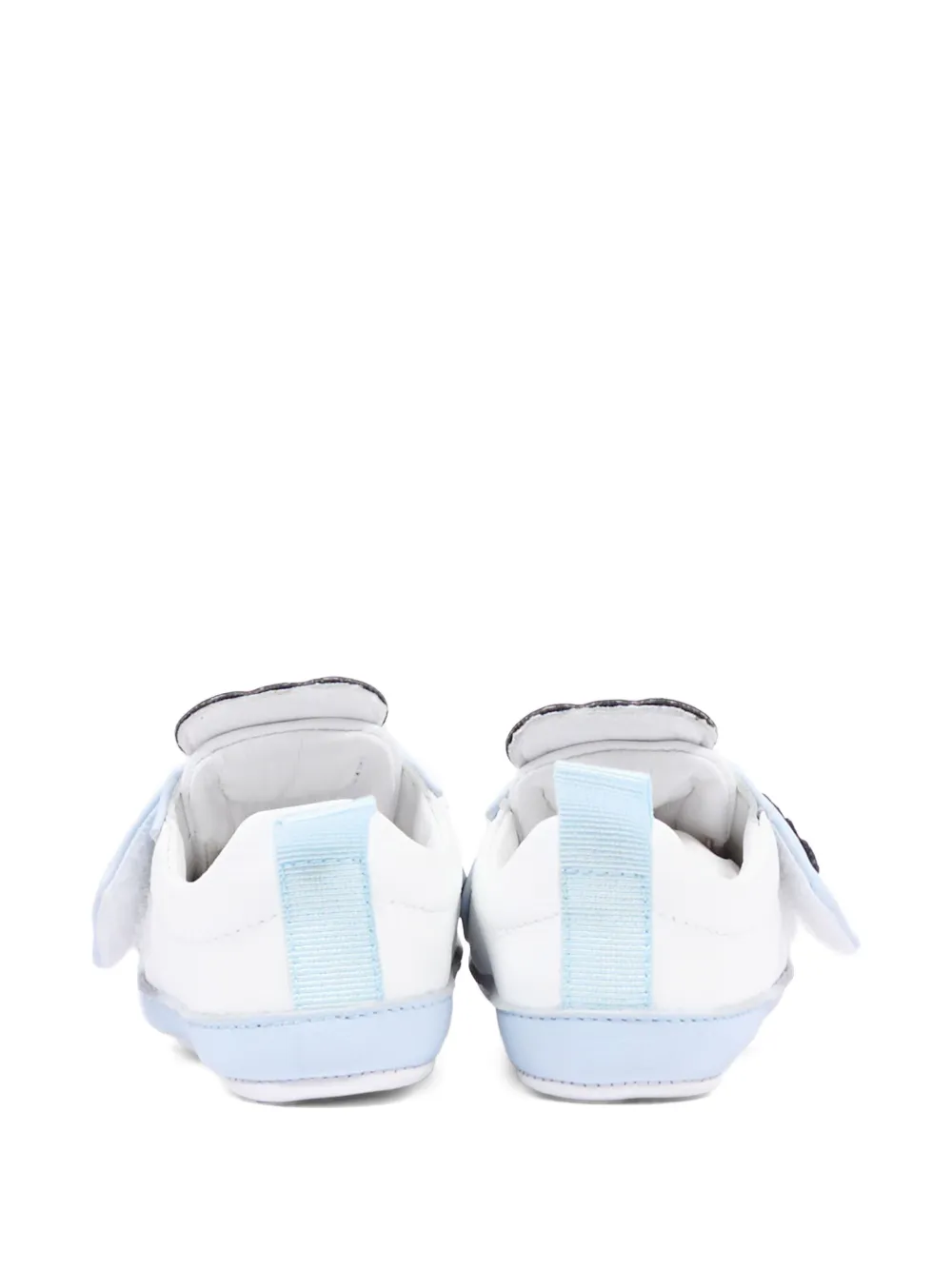 Moschino Kids logo touch-strap sneakers Wit