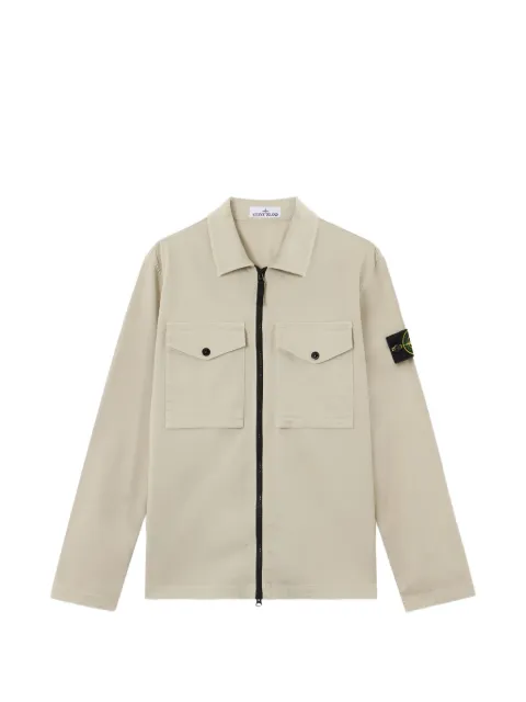 Stone Island 1200010 stretch organic cotton satin overshirt