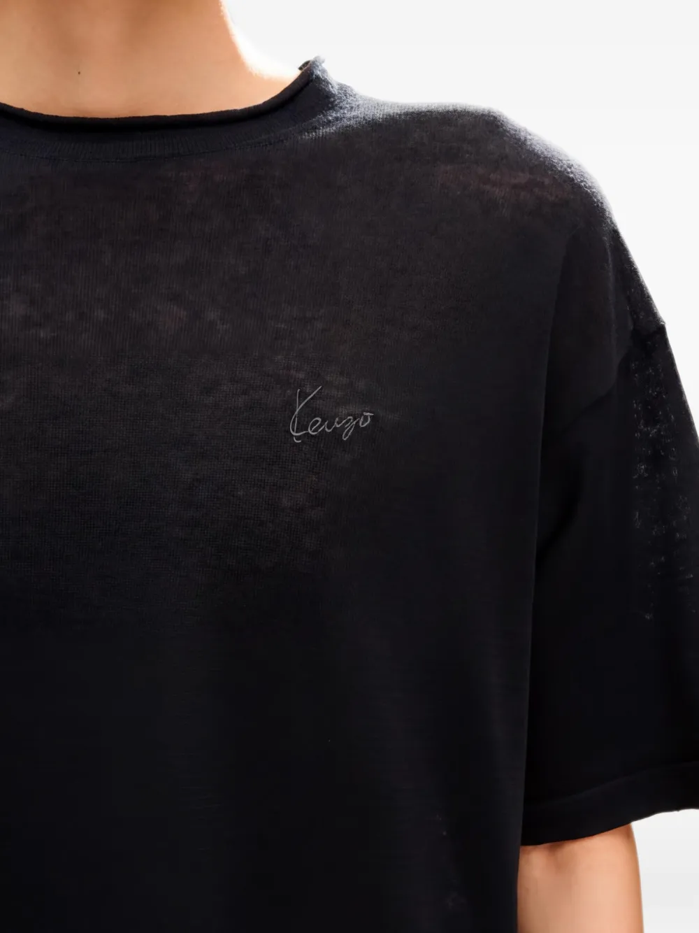 Kenzo T-shirt met geborduurd logo Zwart