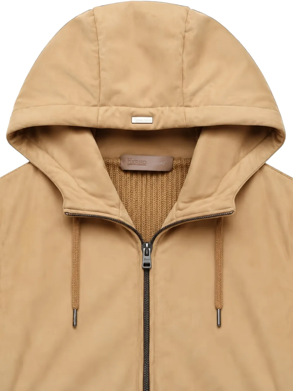 Herno Jack met capuchon en vlakken Bruin