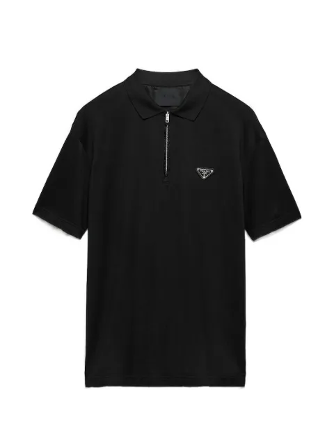 Prada piqué polo shirt with Re-Nylon details