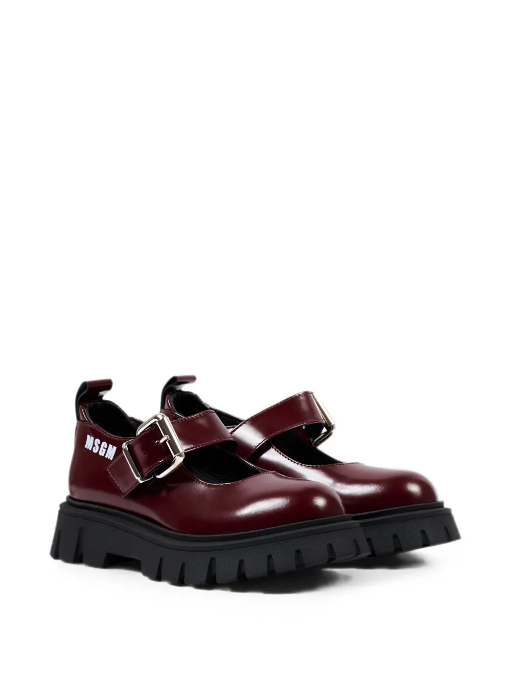 MSGM Kids buckle-fastening chunky-sole loafers - Rosso