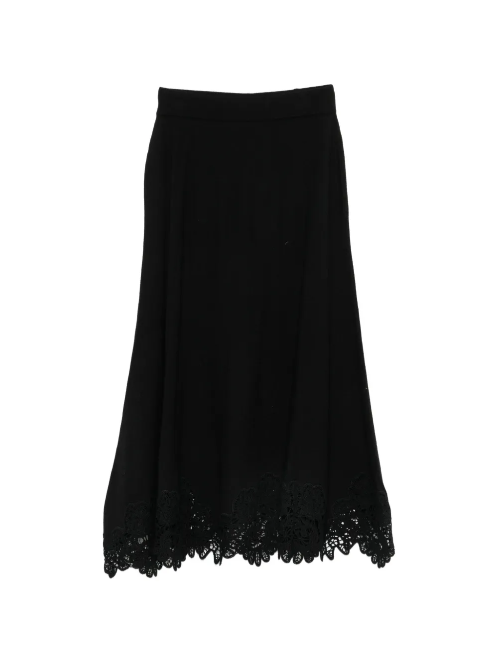 ZIMMERMANN lace-trim flared midi skirt - Nero