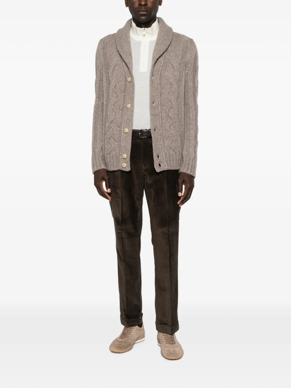 Gran Sasso Ribfluwelen cargo broek met trekkoordtaille Bruin