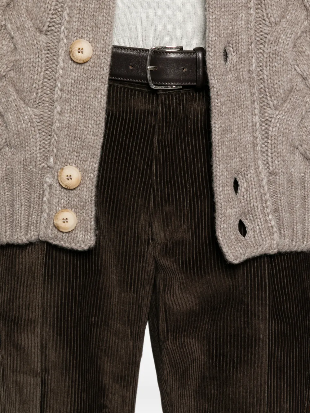 Gran Sasso Ribfluwelen cargo broek met trekkoordtaille Bruin