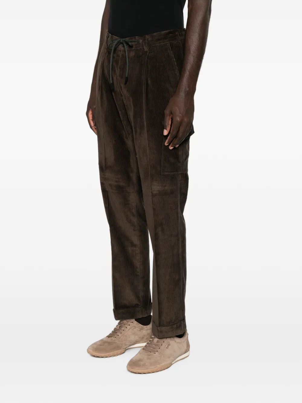 Gran Sasso Ribfluwelen cargo broek met trekkoordtaille Bruin