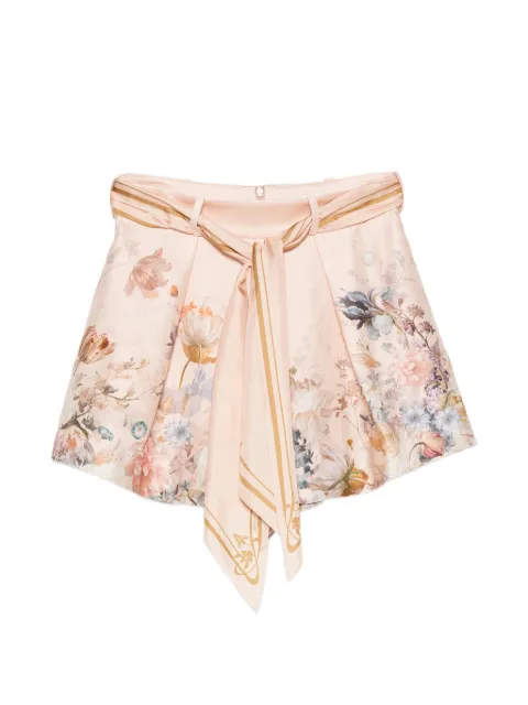 ZIMMERMANN shorts med blomstertryk og bælte