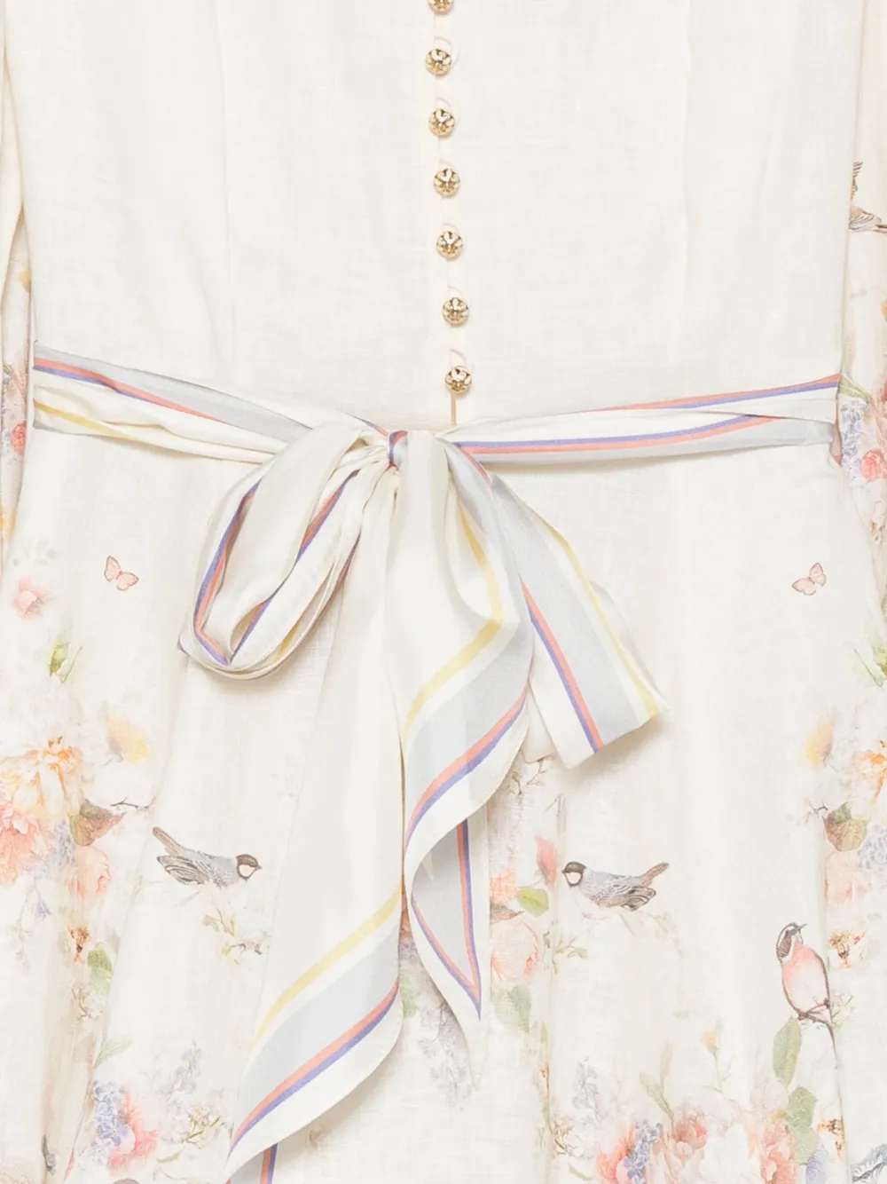 ZIMMERMANN Valiant mini-jurk met bloemenprint Beige