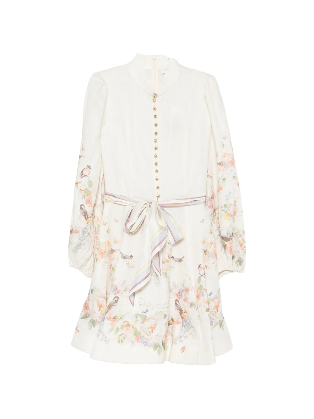 ZIMMERMANN floral-print mini dress - Nude