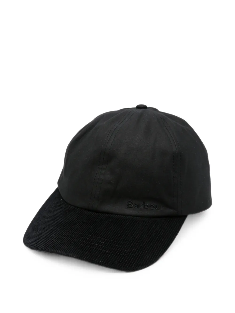 Barbour corduroy-trim logo-embroidered cap - Nero