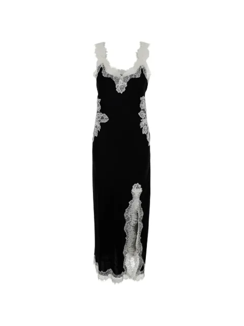 Gold Hawk Harper lace-trim silk maxi dress