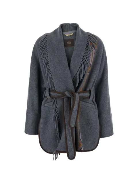 Bazar Deluxe fringed belted cardigan