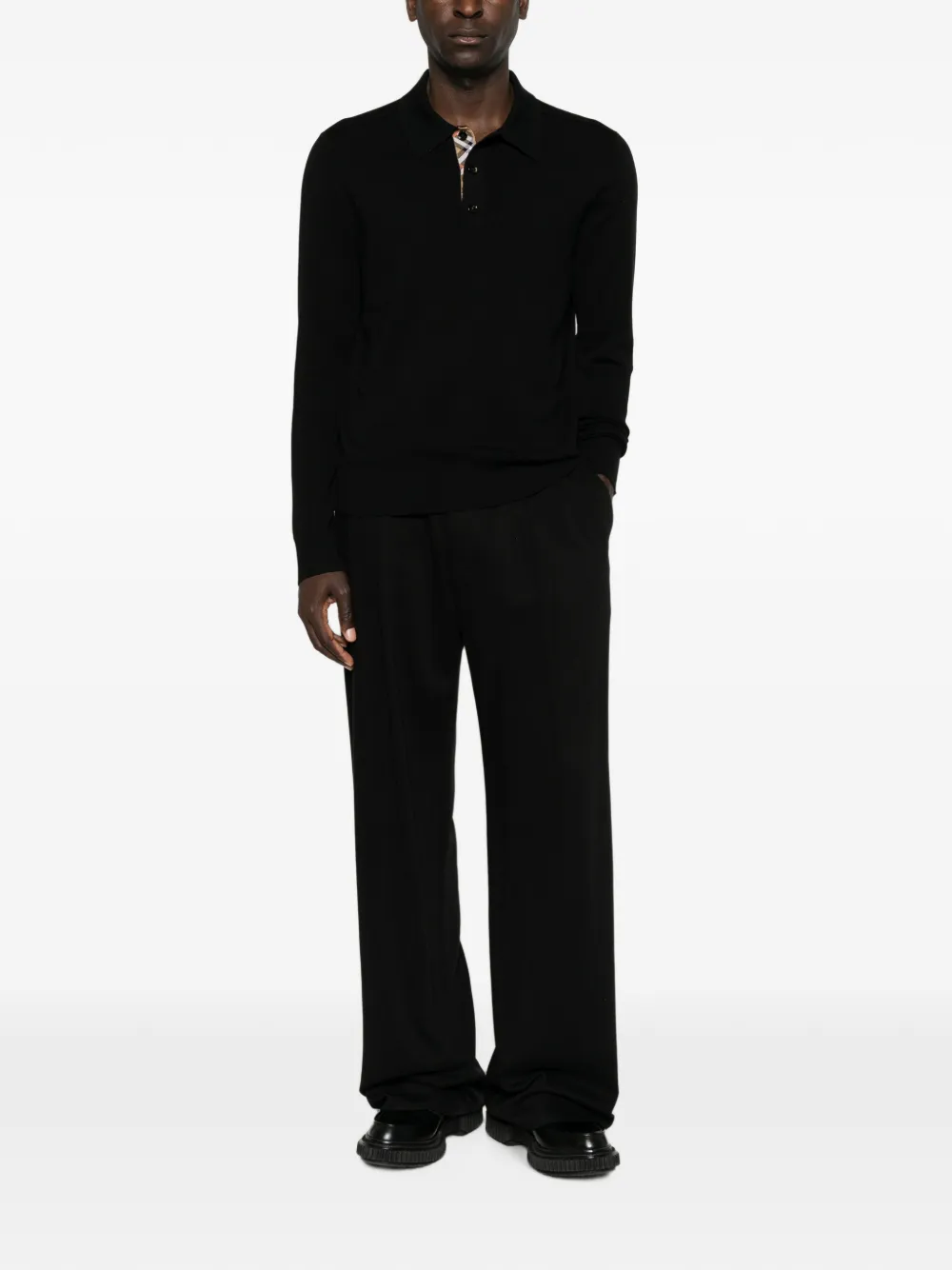 Burberry Poloshirt met lange mouwen Zwart