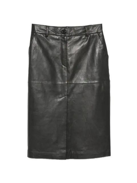 P.A.R.O.S.H. panelled leather midi skirt