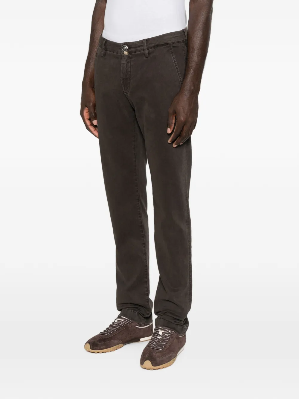 Jacob Cohën Straight broek met logopatch Bruin