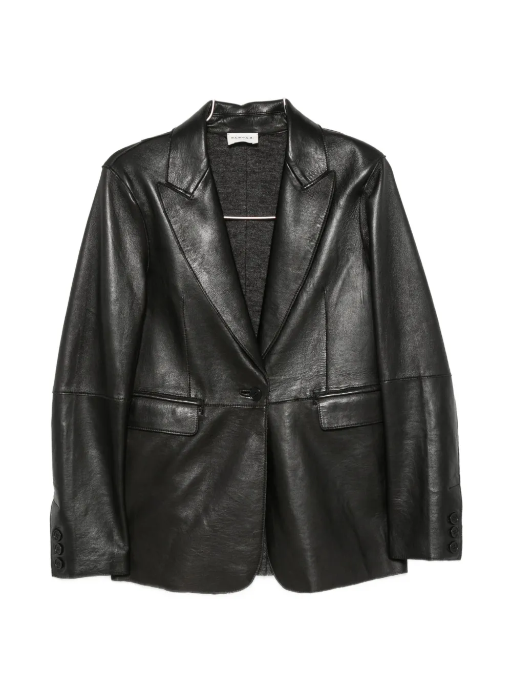 P.A.R.O.S.H. single-breasted leather jacket - Schwarz