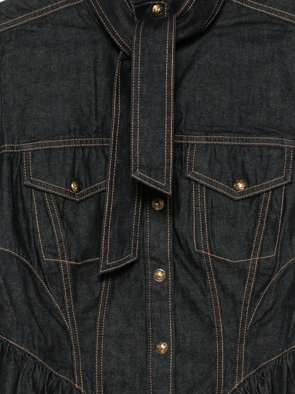 ZIMMERMANN Denim getailleerde blouse Blauw