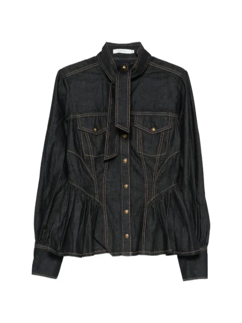 ZIMMERMANN pussy-bow peplum shirt