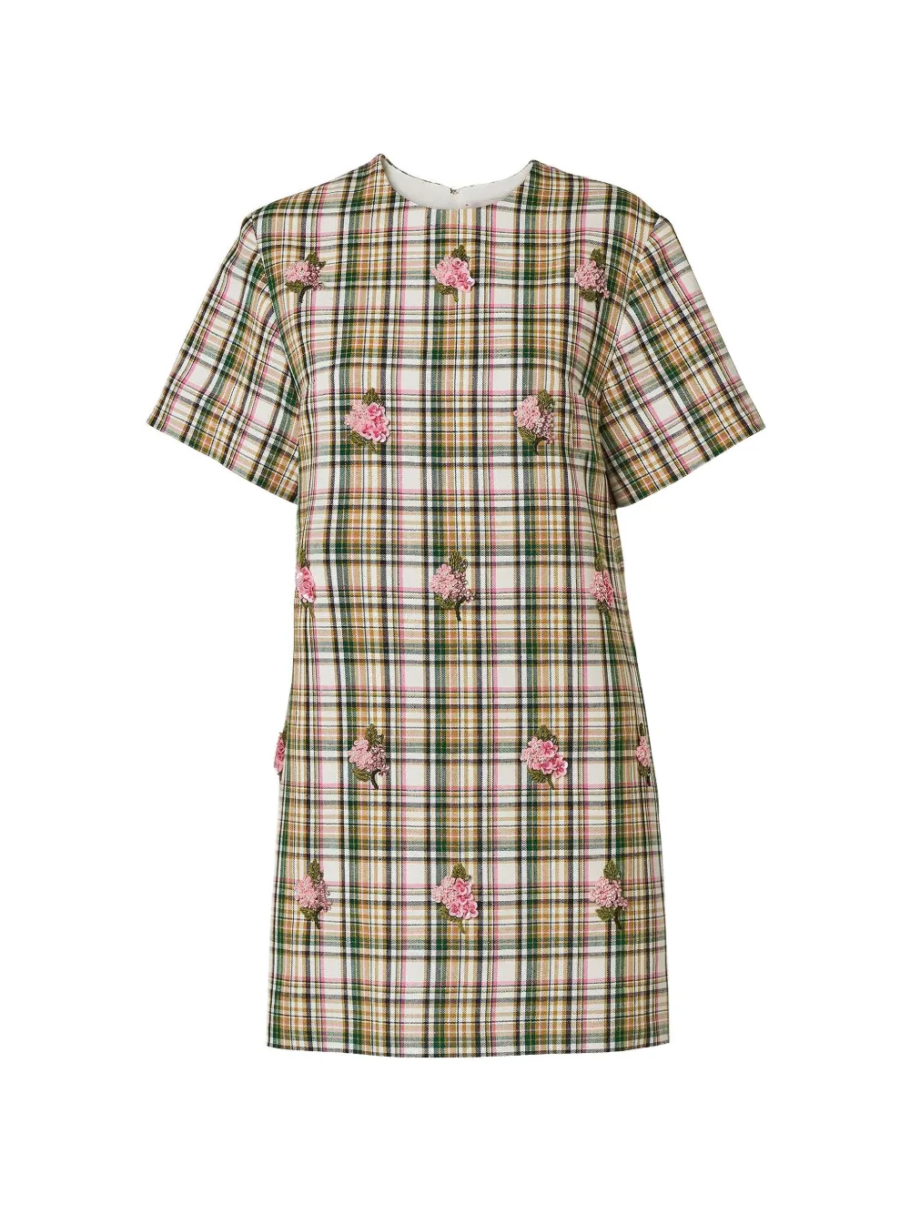 Carolina Herrera embellished check shift mini dress - Weiß