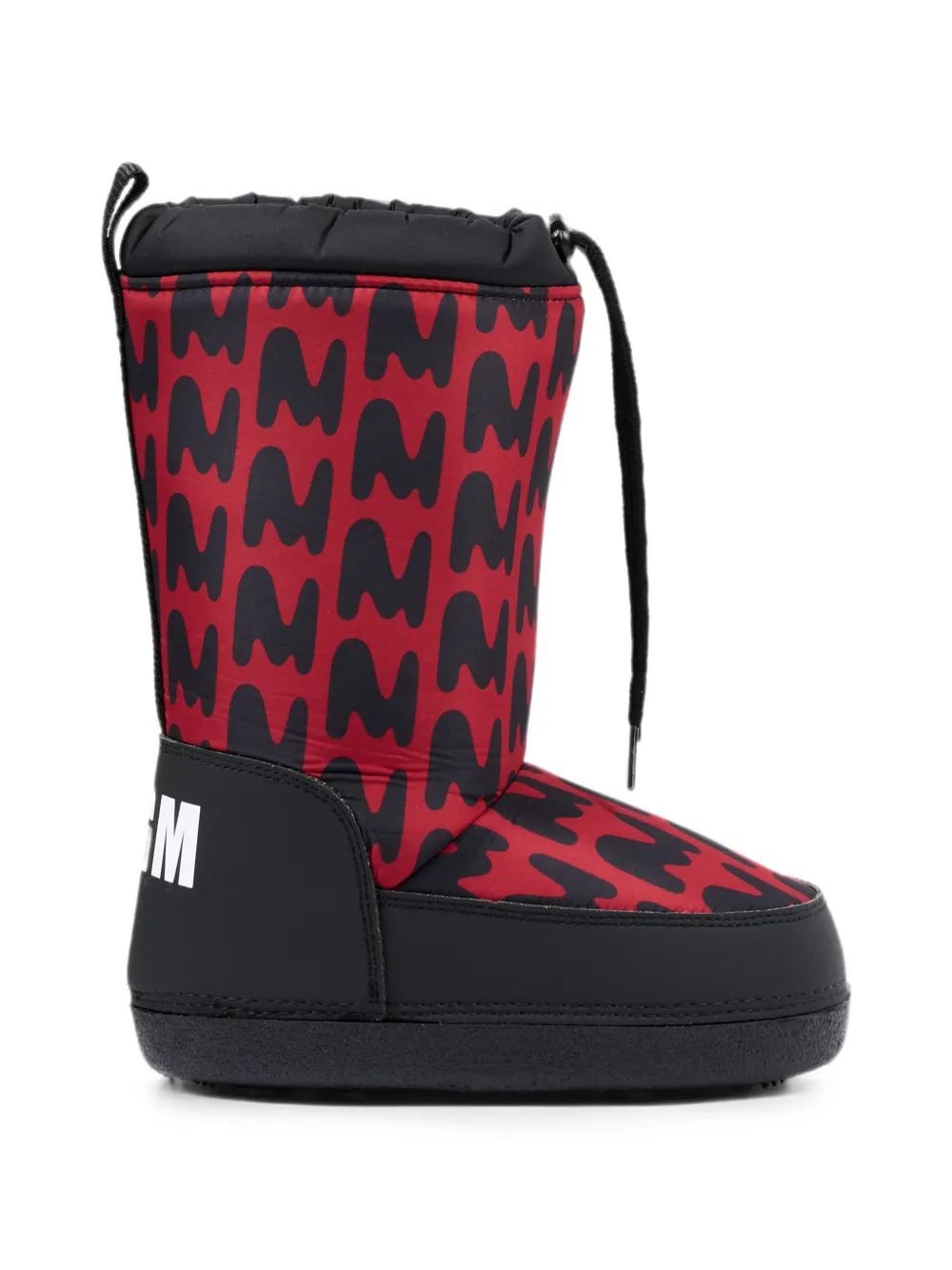 MSGM Kids monogram-print snow boots - Rosso