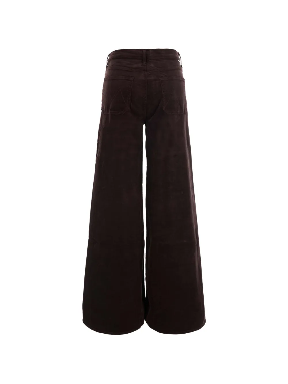 MOTHER Ribfluwelen broek met wijde pijpen Bruin