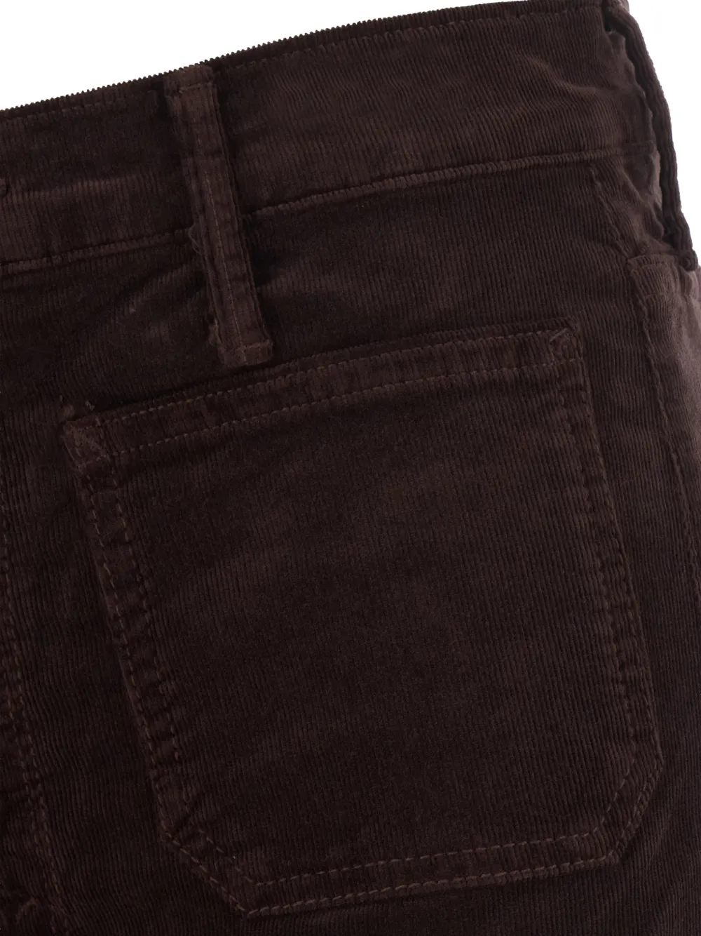 MOTHER Ribfluwelen broek met wijde pijpen Bruin