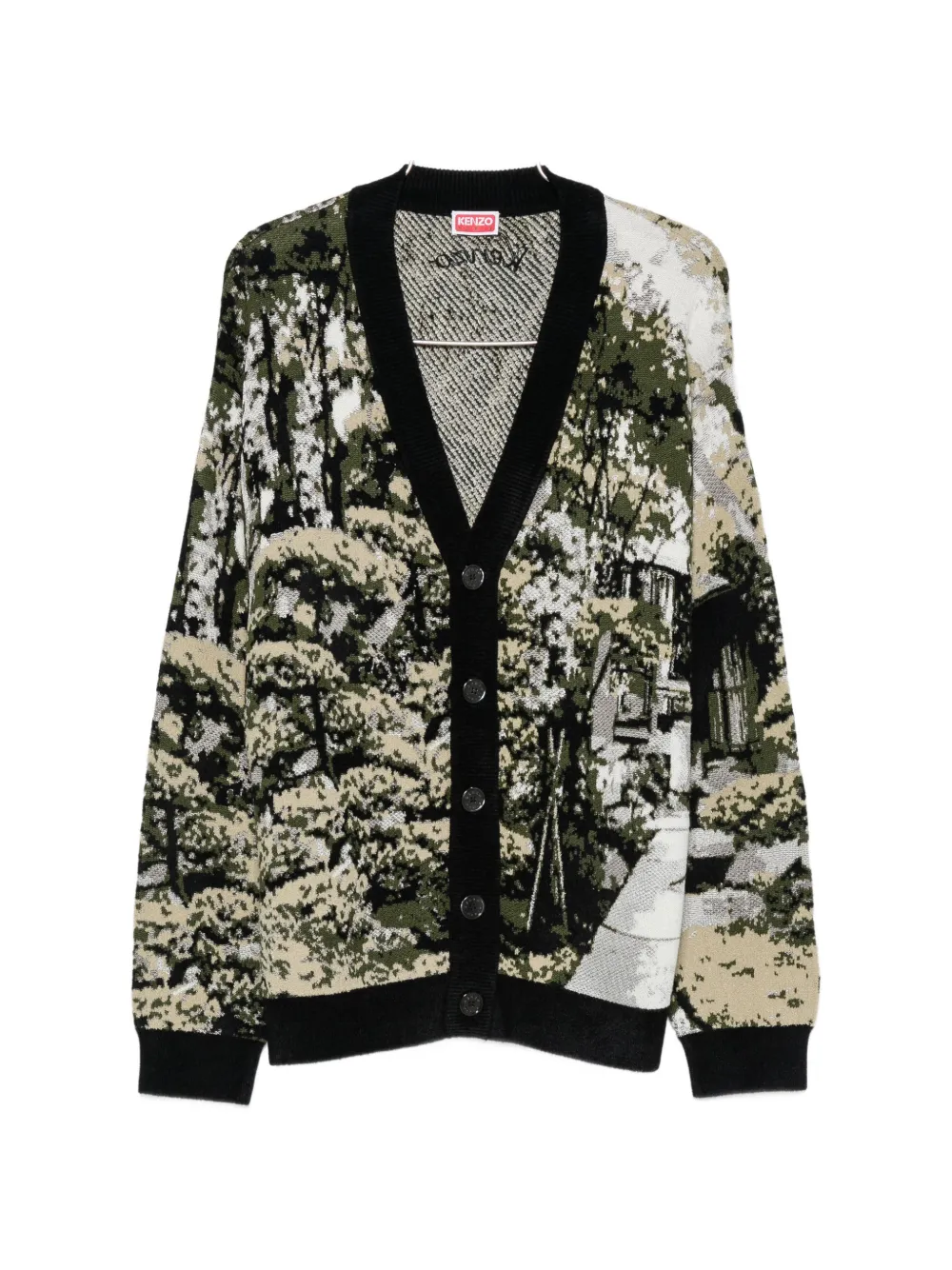 Kenzo Japanese Garden V-neck cardigan - Verde