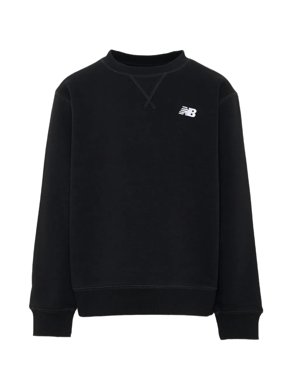New Balance Kids logo-embroidered crew-neck sweatshirt Zwart