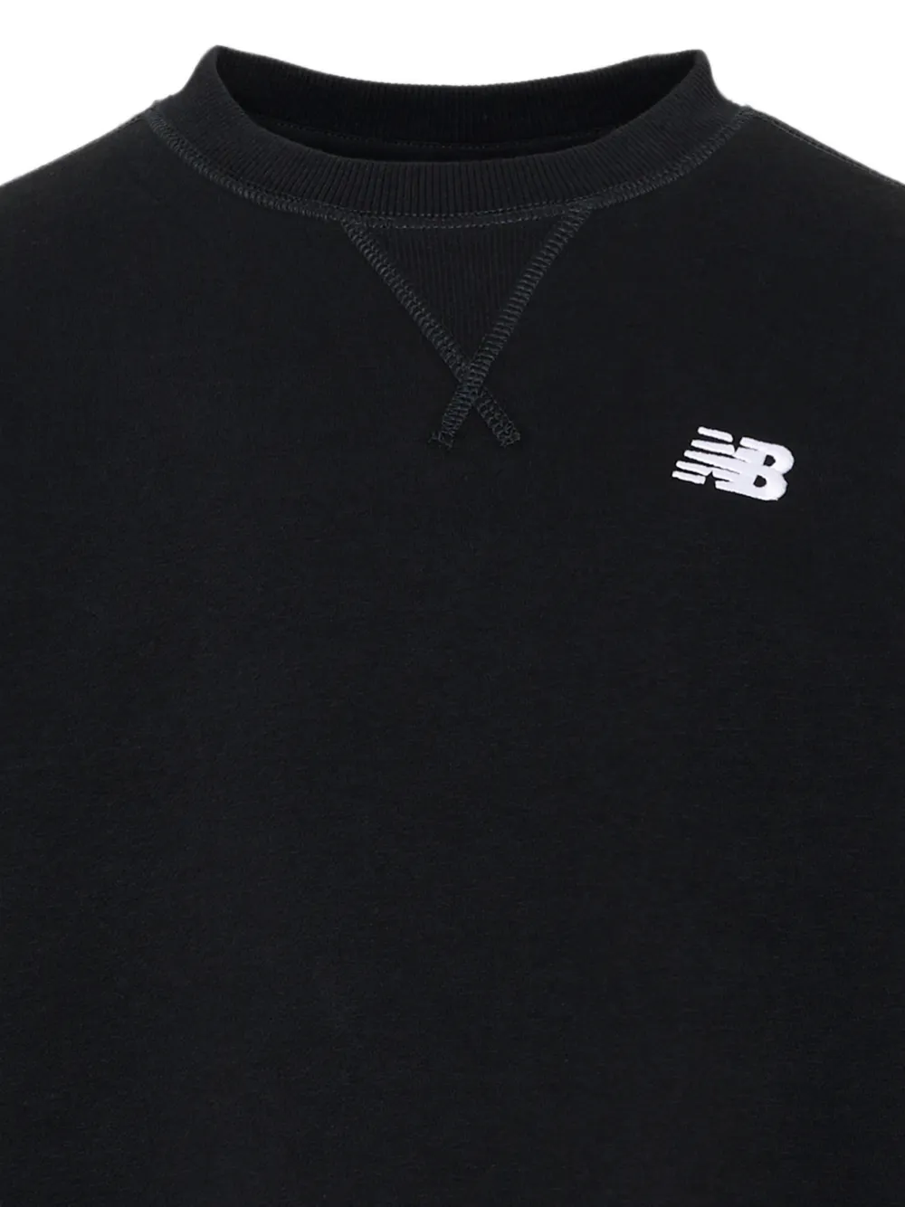 New Balance Kids logo-embroidered crew-neck sweatshirt Zwart