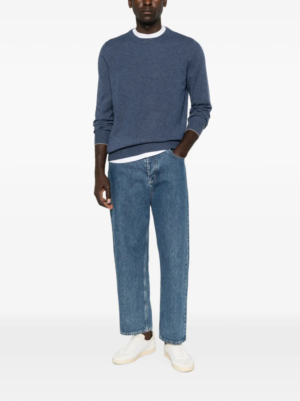Brunello Cucinelli Trui met hoge hals Blauw