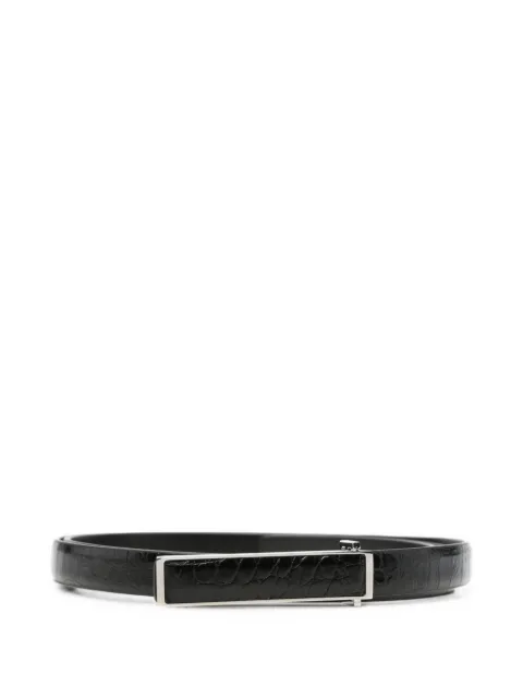 TOM FORD crocodile-effect plaque-buckle belt