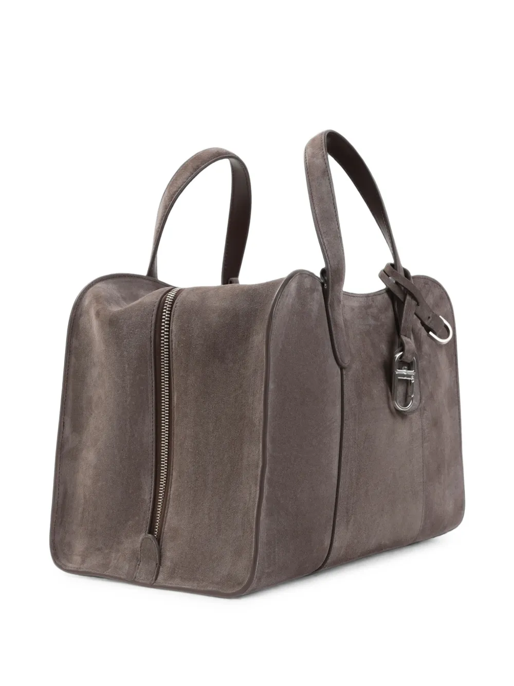 Giorgio Armani Suède shopper met logoprint Grijs