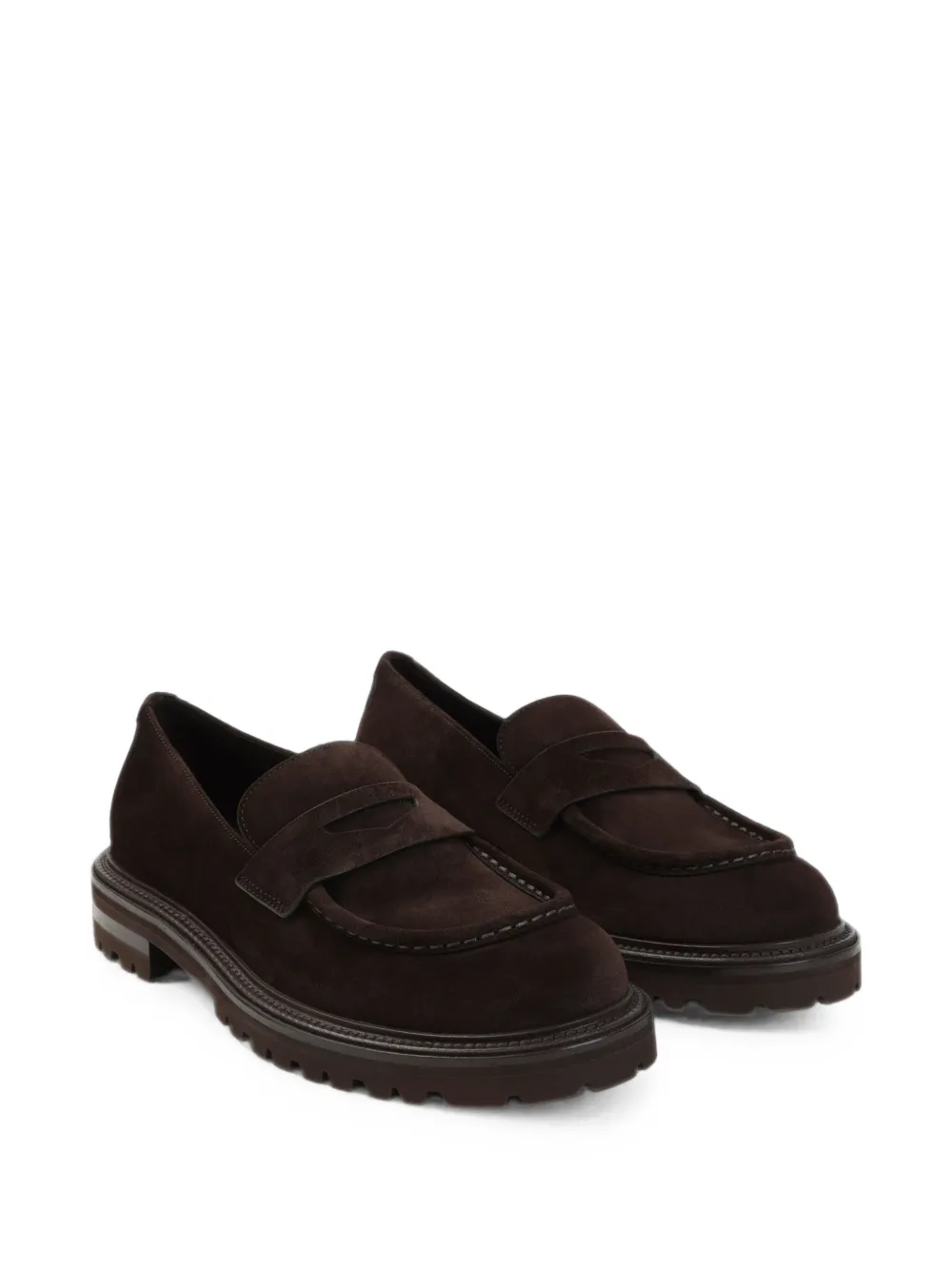 Giorgio Armani suede chunky-sole loafers Bruin