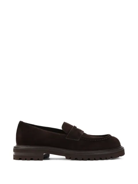 Giorgio Armani mocasines de ante con suela gruesa