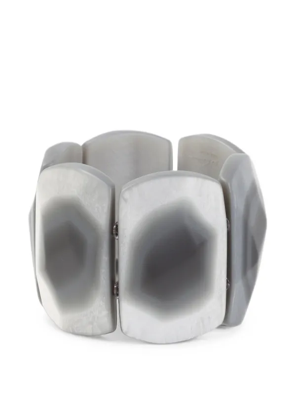 Giorgio Armani Geometric-panel Bracelets in Grey