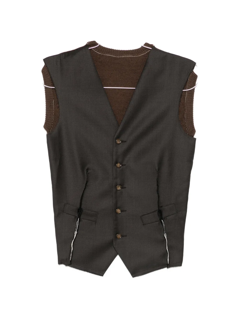SONIA CARRASCO knitted-panel single-breasted waistcoat - Braun