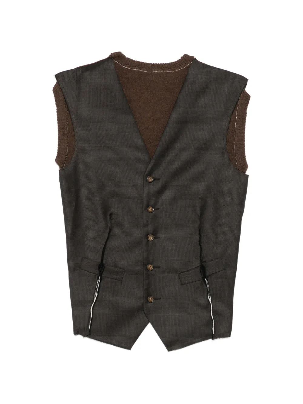 SONIA CARRASCO knitted-panel single-breasted waistcoat