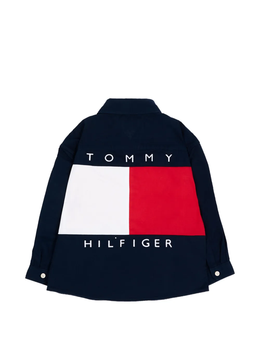 Tommy Hilfiger Junior T-shirt met logo-print en vlakken Blauw