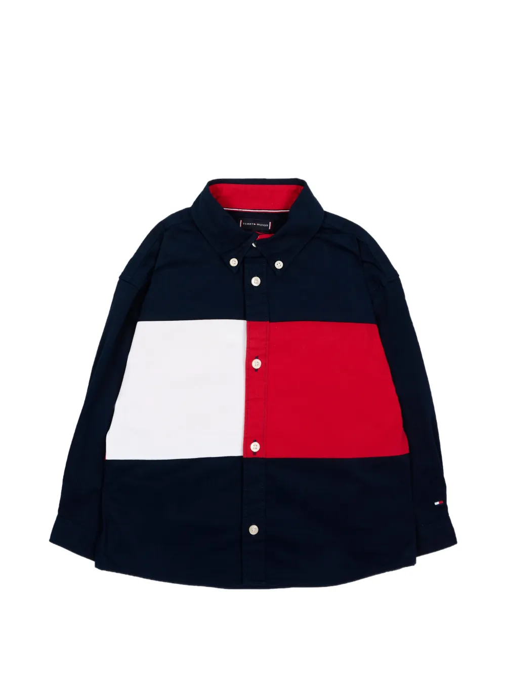 Tommy Hilfiger Junior logo-print panelled shirt - Blu