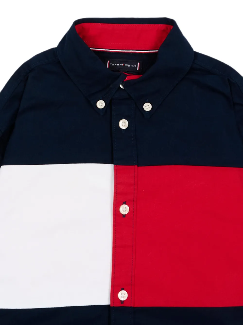 Tommy Hilfiger Junior T-shirt met logo-print en vlakken Blauw