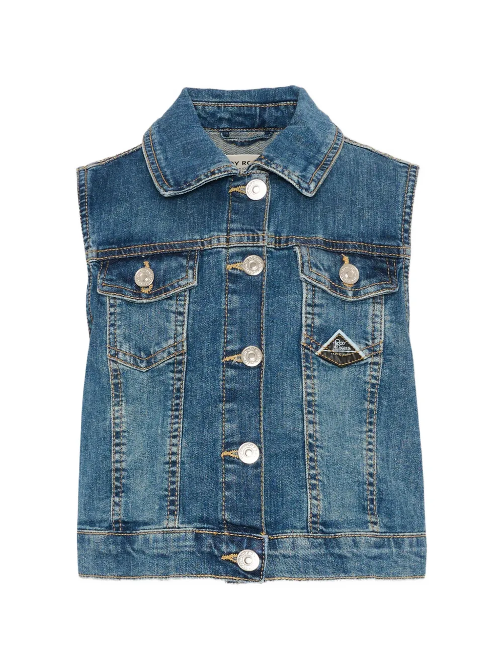 Roy Rogers Kids button-up sleeveless denim gilet - Blau