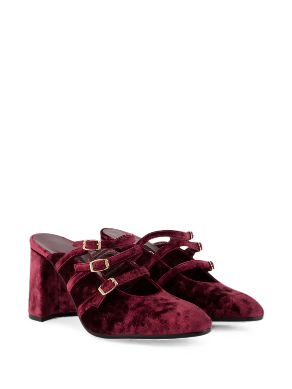 Carel Paris Fatale buckle-fastening velvet pumps Rood