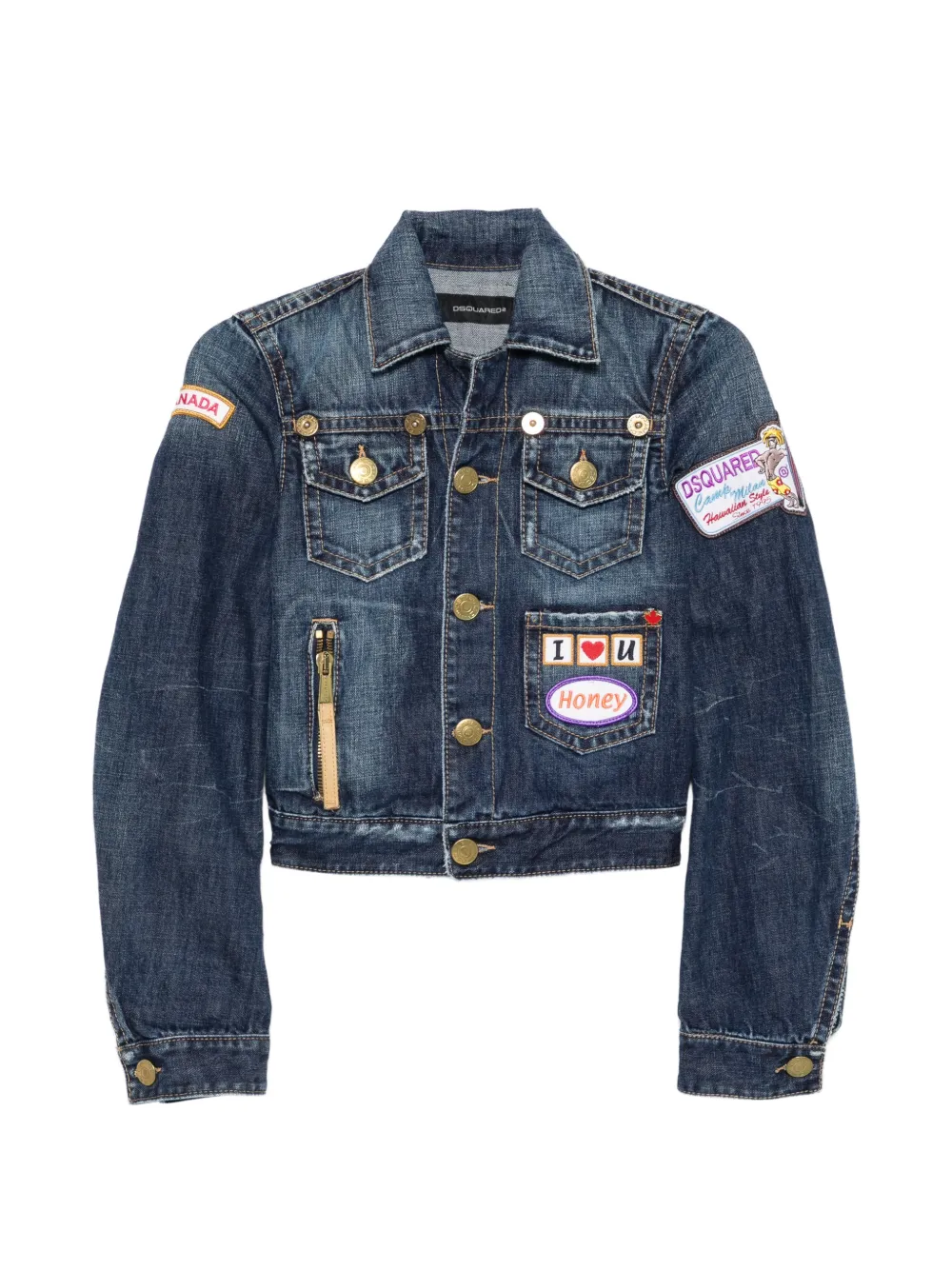 DSQUARED2 Giacca denim con applicazione anni 2000 - Blu